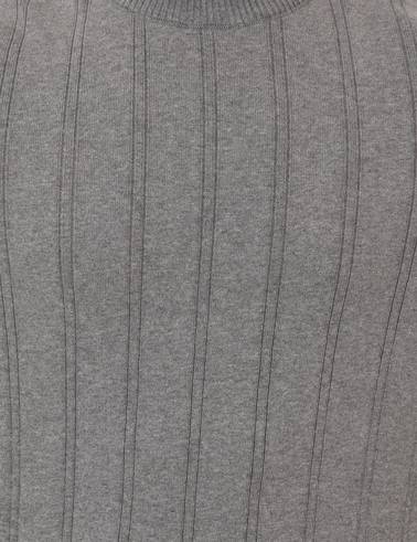 Açık Gri Melanj Slim Fit Triko Kazak