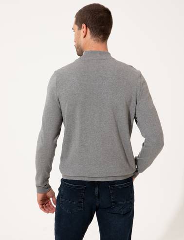 Açık Gri Melanj Slim Fit Triko Kazak