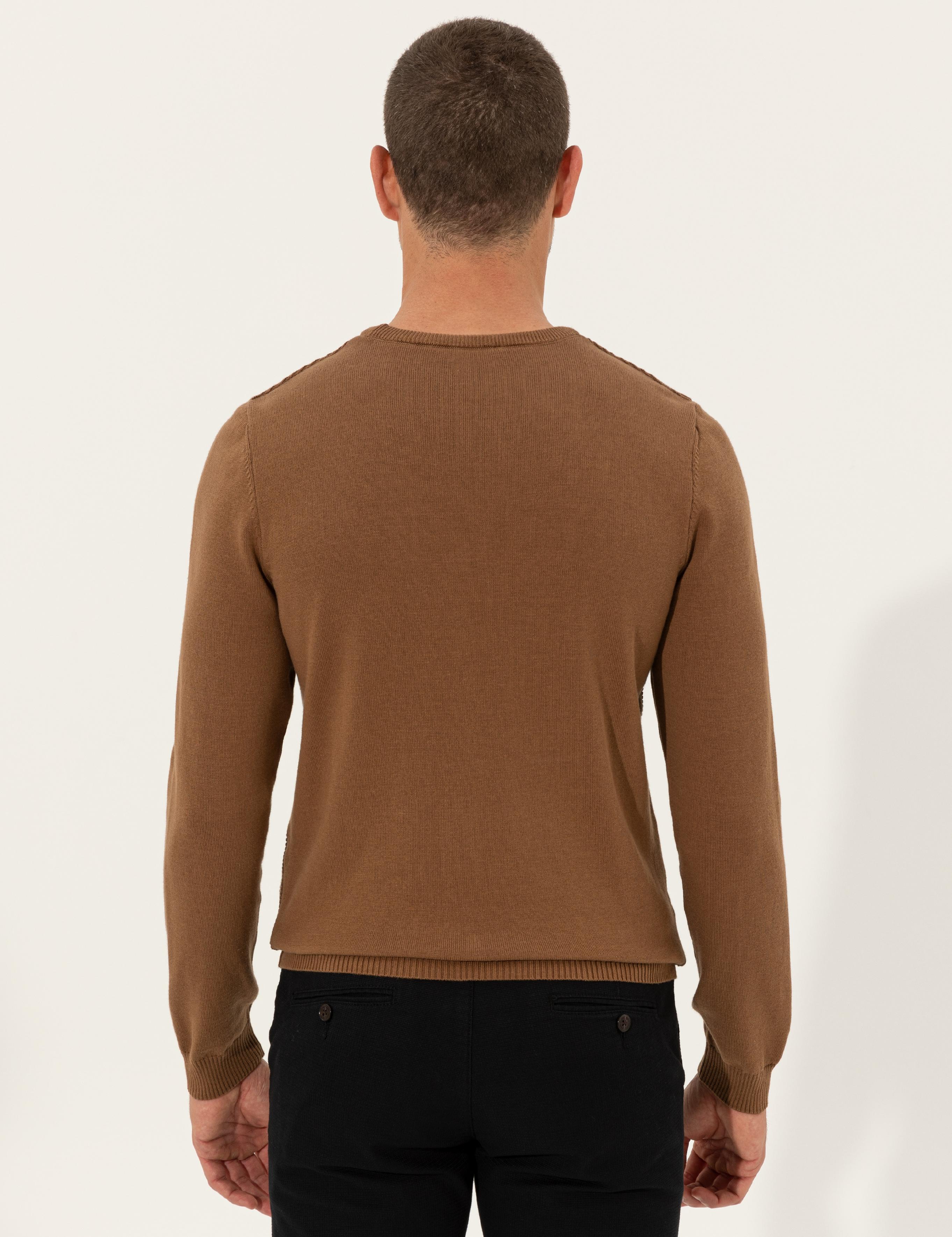 Taba Slim Fit Bisiklet Yaka Triko Kazak