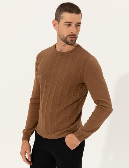 Taba Slim Fit Bisiklet Yaka Triko Kazak - 50257067027