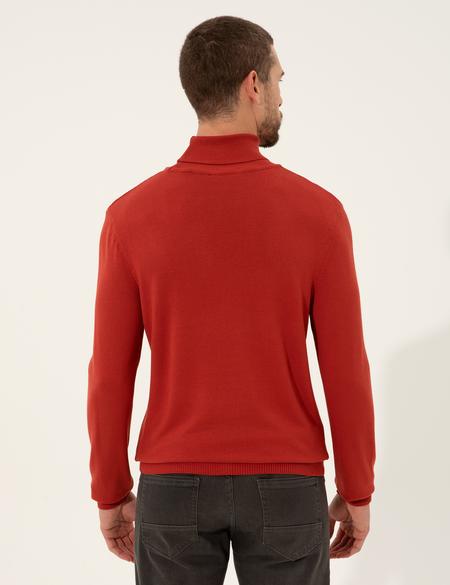 Kiremit Slim Fit Balıkçı Yaka Triko Kazak - 50257065013