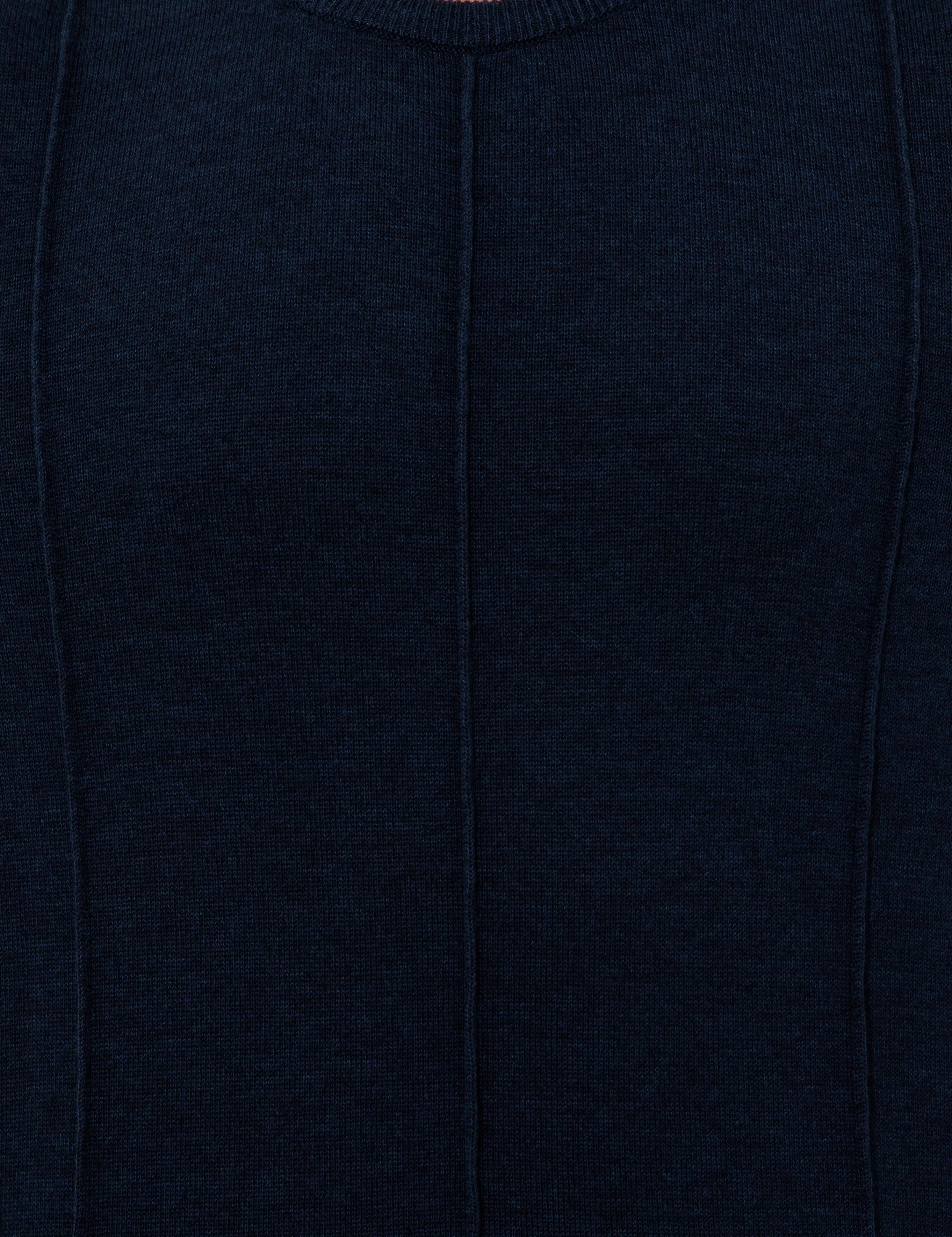 Lacivert Melanj Slim Fit Bisiklet Yaka Triko Kazak