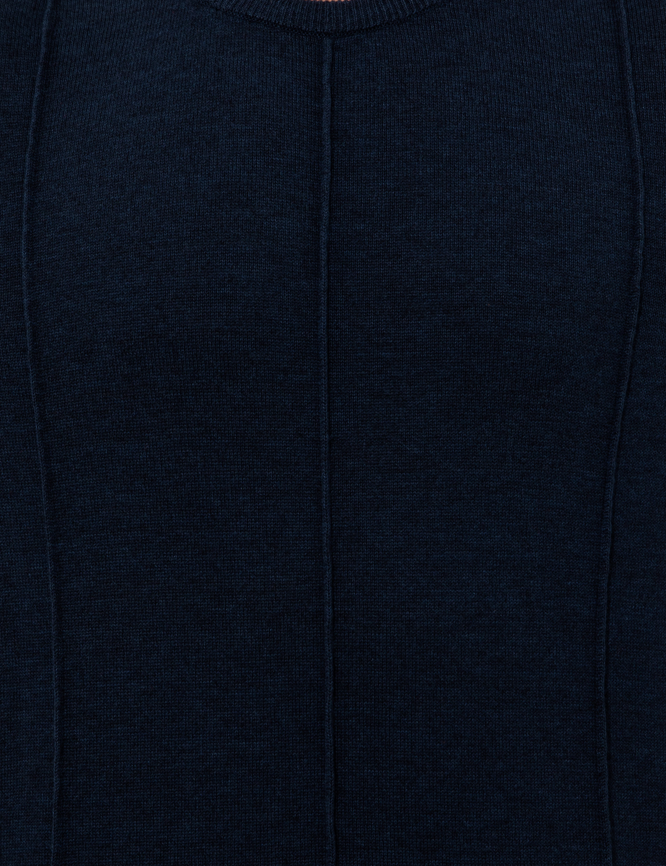 Lacivert Melanj Slim Fit Bisiklet Yaka Triko Kazak