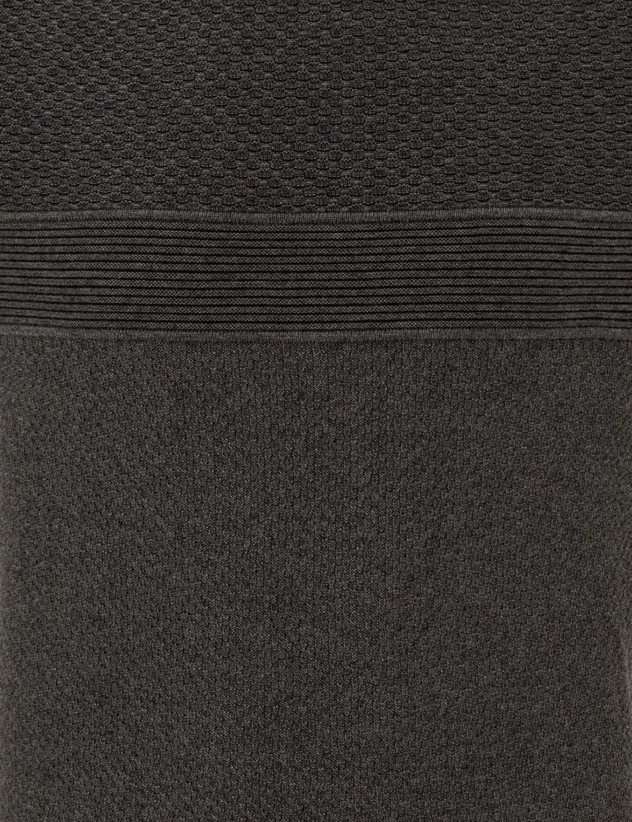 Gri Melanj Slim Fit Yarım Balıkçı Yaka Triko Kazak