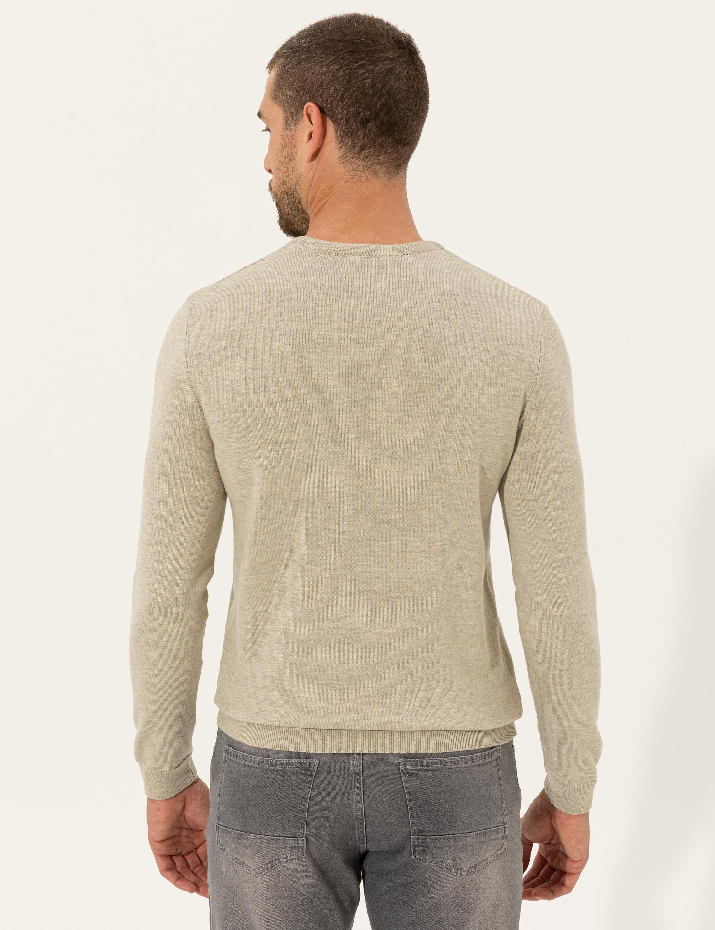 Kum Melanj Slim Fit Bisiklet Yaka Triko Kazak