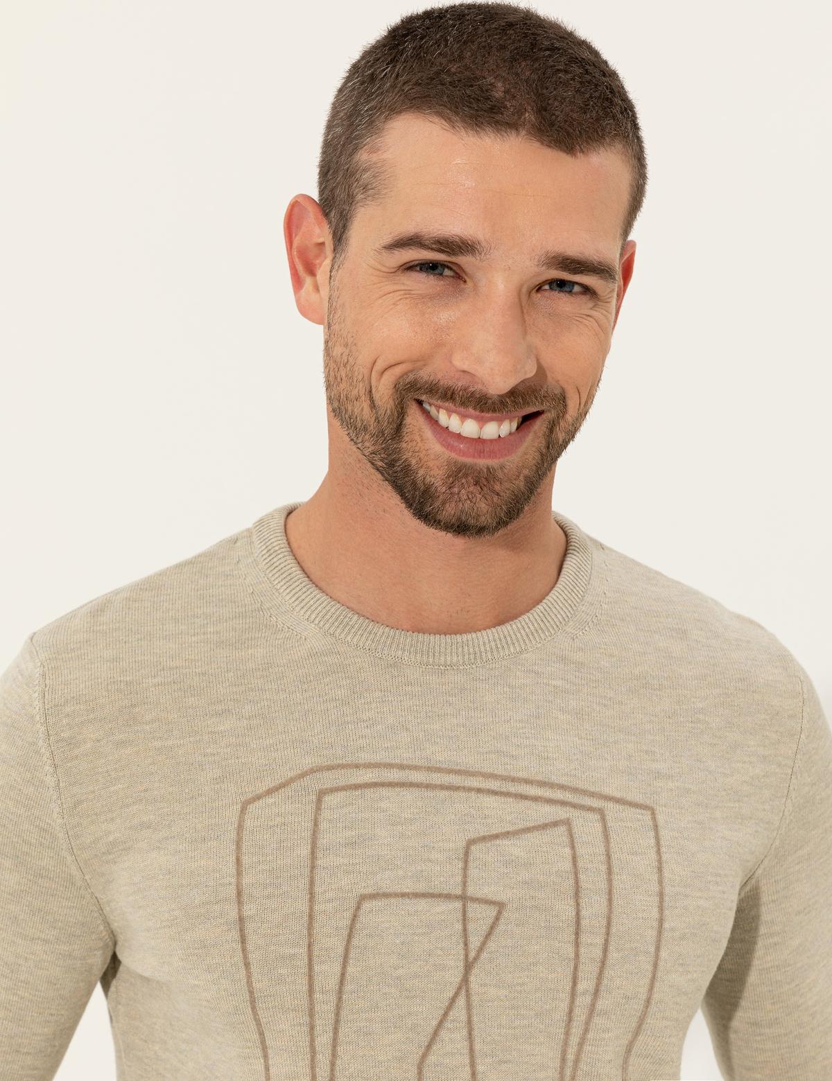 Kum Melanj Slim Fit Bisiklet Yaka Triko Kazak - 50240607048