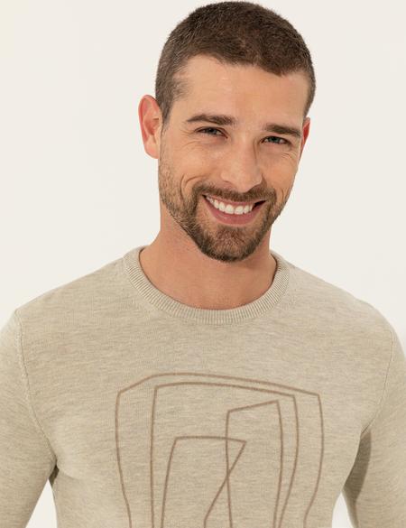 Kum Melanj Slim Fit Bisiklet Yaka Triko Kazak - 50240607048