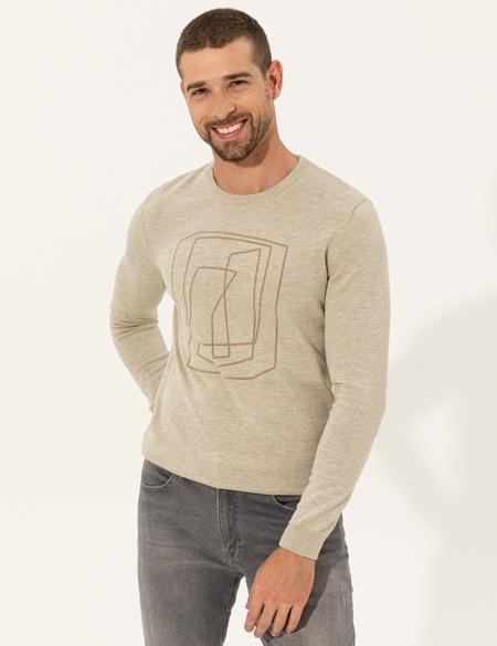 Kum Melanj Slim Fit Bisiklet Yaka Triko Kazak - 50240607048