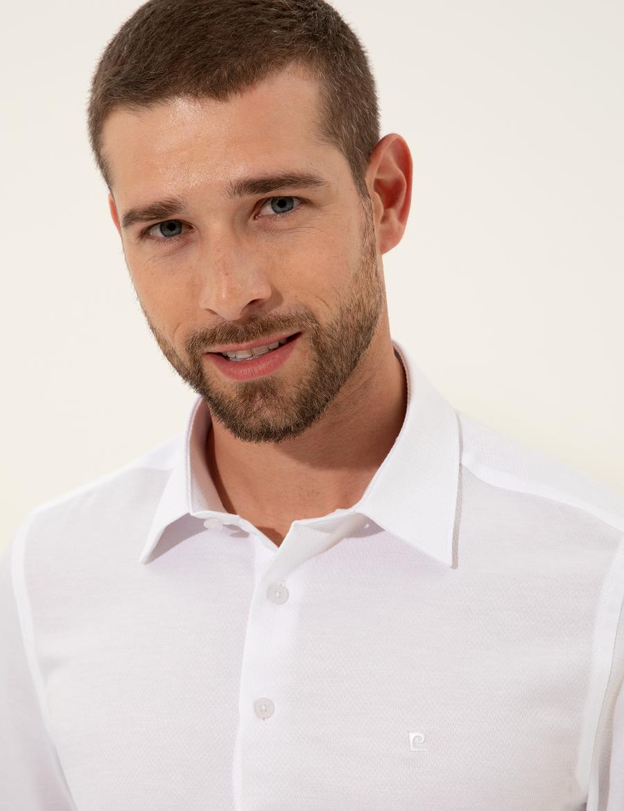 Beyaz Slim Fit Uzun Kollu Gömlek
