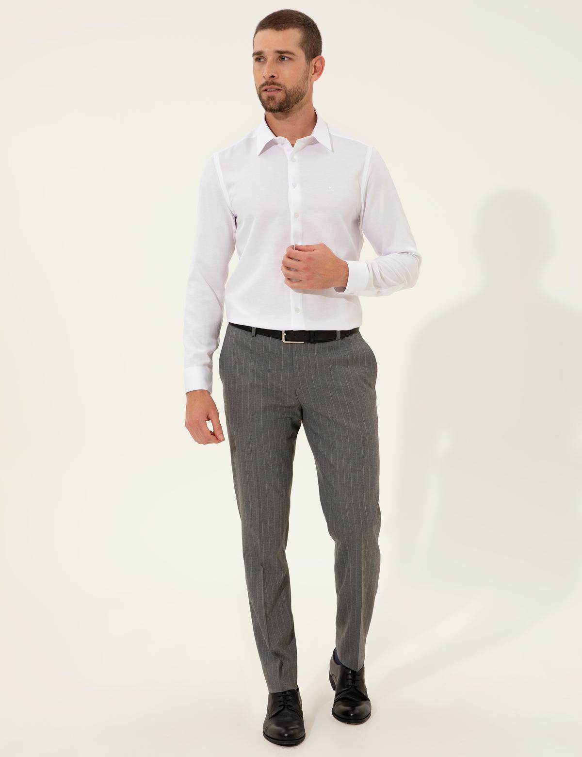 Beyaz Slim Fit Uzun Kollu Gömlek - 50255235007