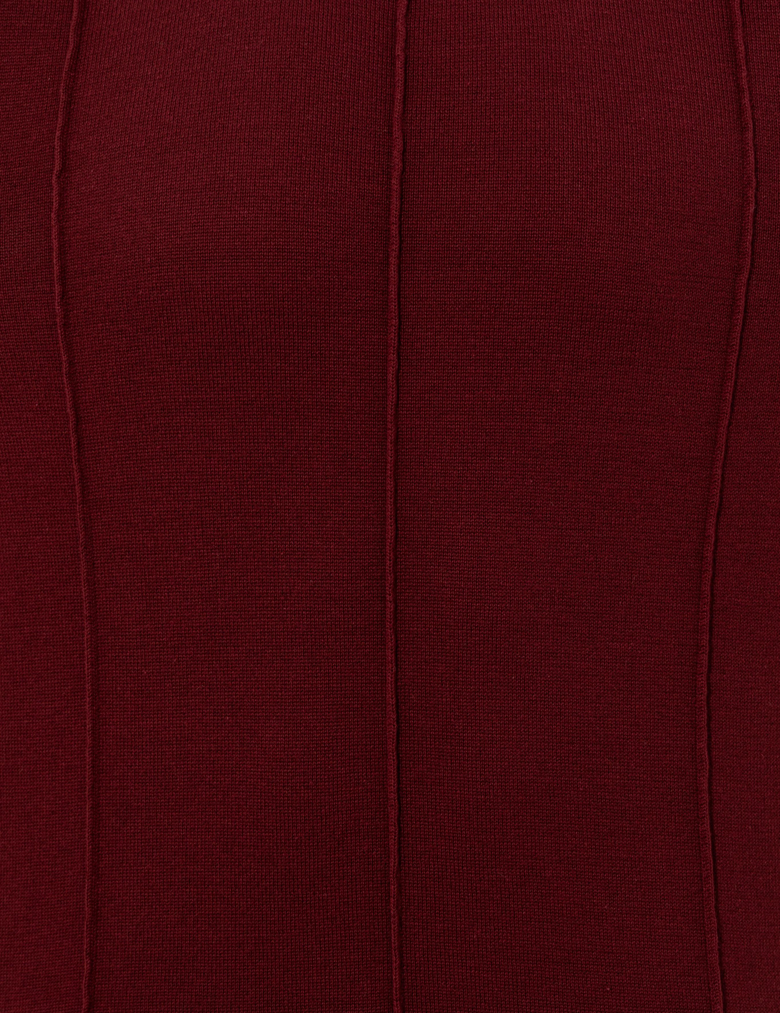 Bordo Slim Fit Bisiklet Yaka Triko Kazak