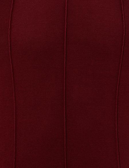Bordo Slim Fit Bisiklet Yaka Triko Kazak - 50257066057
