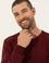 Bordo Slim Fit Bisiklet Yaka Triko Kazak