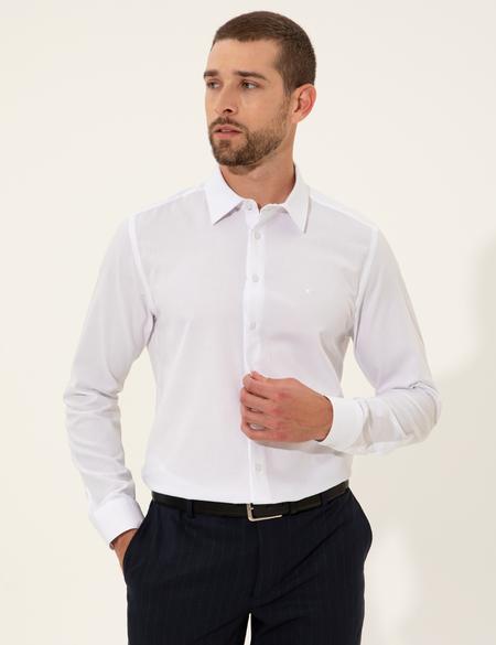 Beyaz Slim Fit Uzun Kollu Gömlek - 50255232008