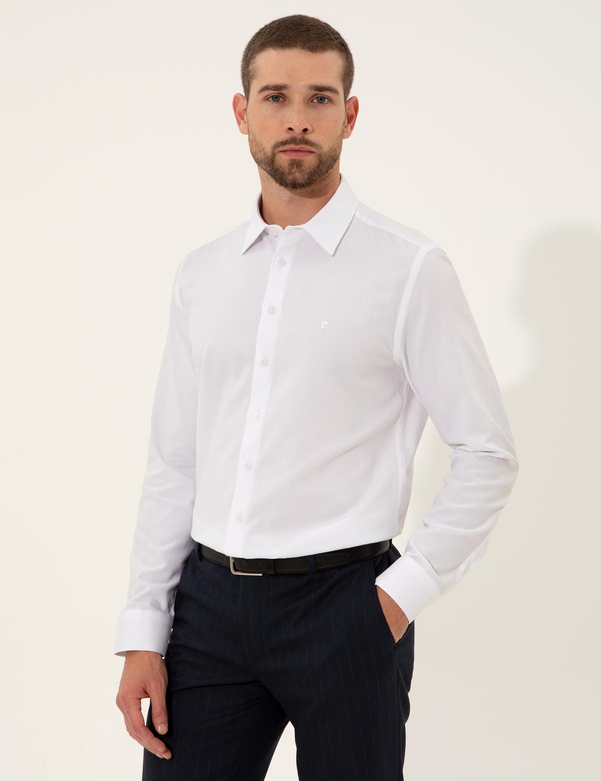 Beyaz Slim Fit Uzun Kollu Gömlek - 50255232008