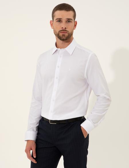 Beyaz Slim Fit Uzun Kollu Gömlek - 50255232008