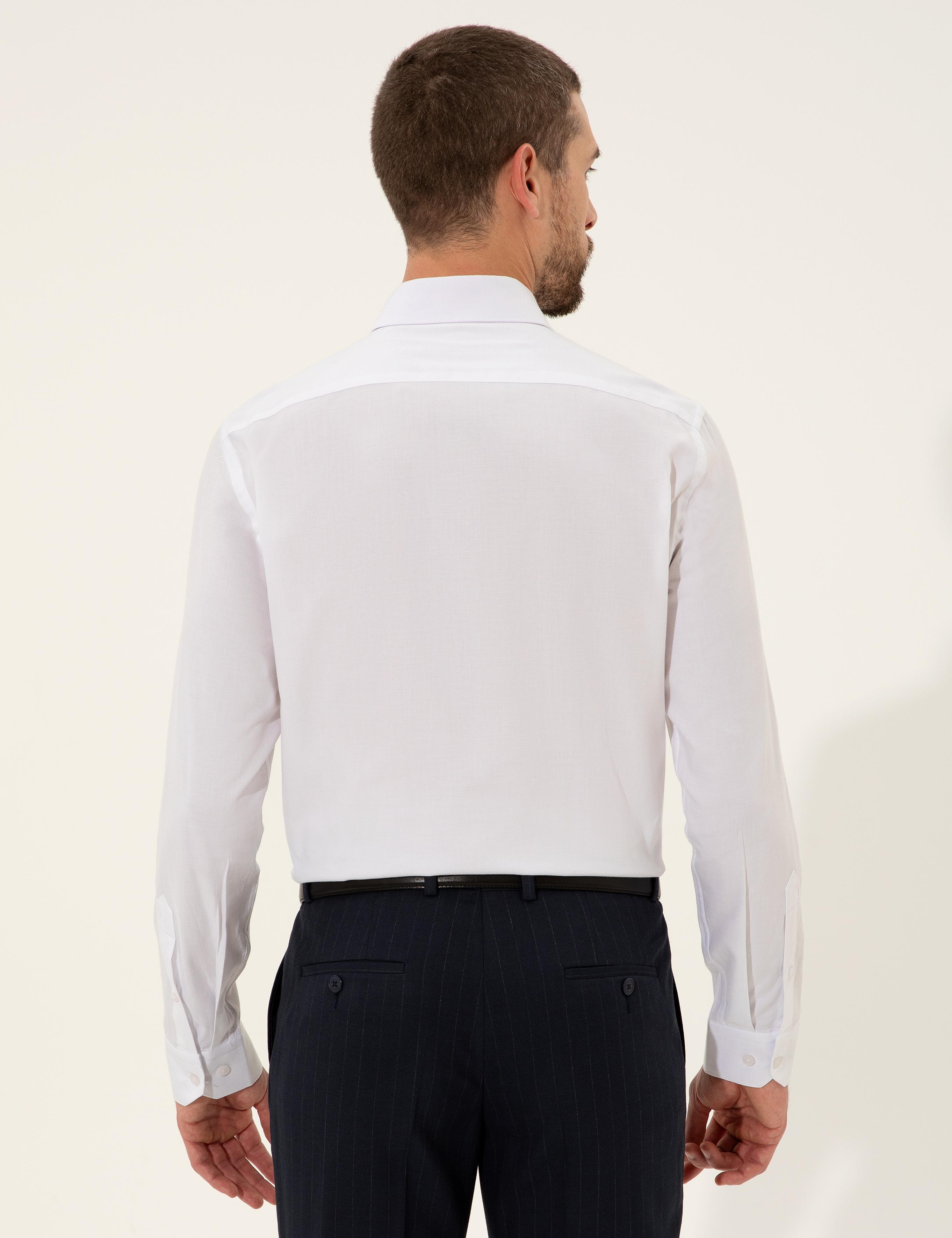 Beyaz Slim Fit Uzun Kollu Gömlek