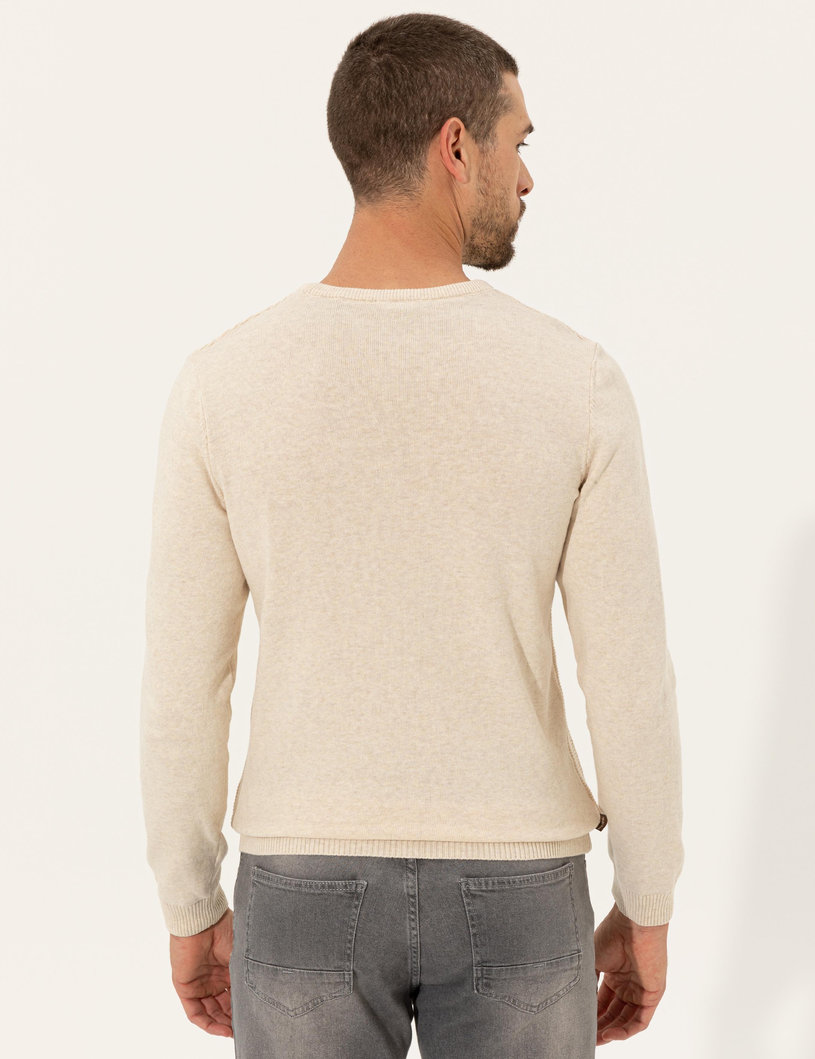 Kum Melanj Slim Fit Bisiklet Yaka Triko Kazak