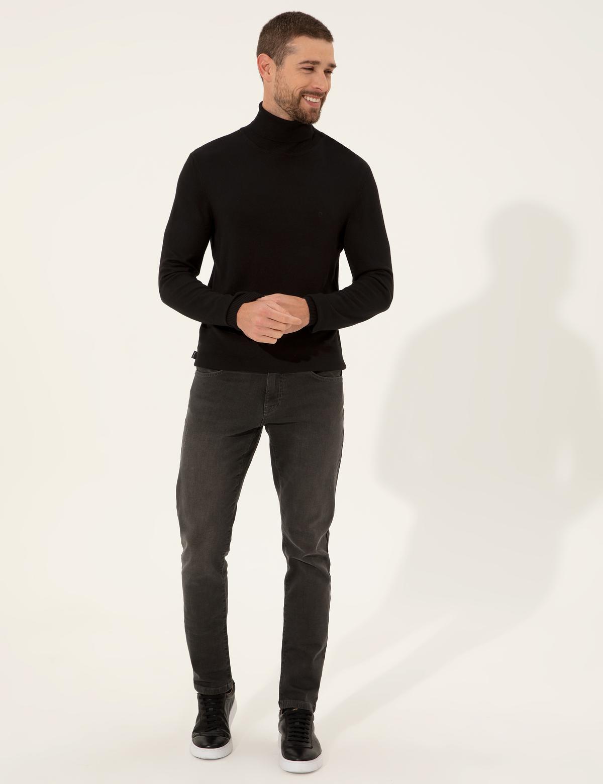 Siyah Slim Fit Kazak - 50257065007