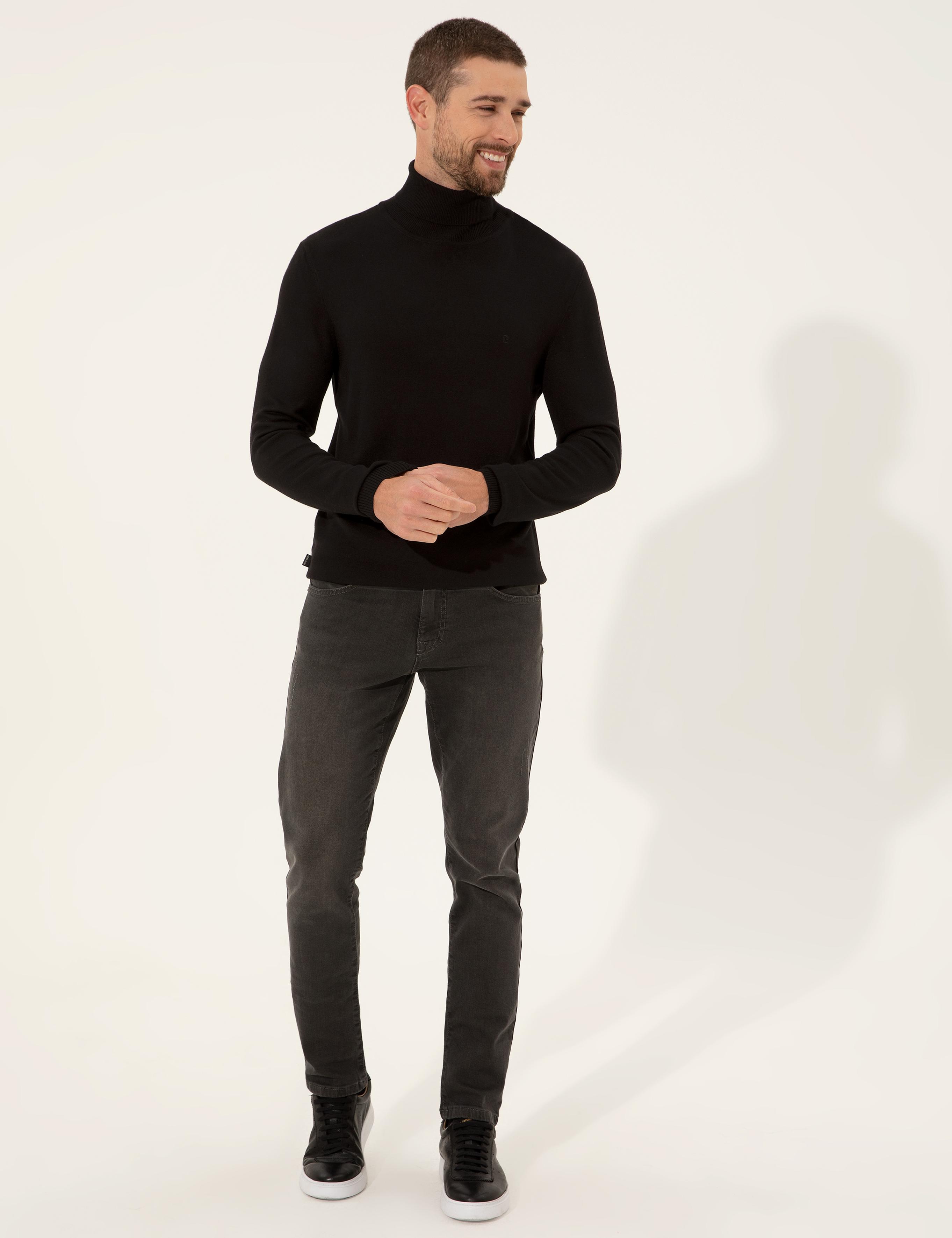 Siyah Slim Fit Kazak