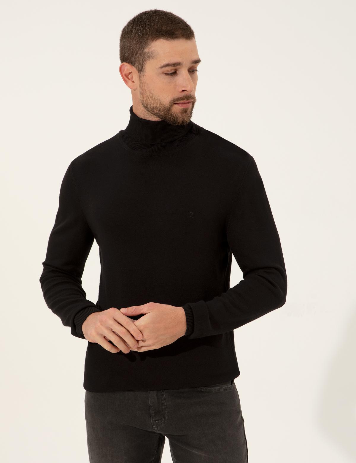 Siyah Slim Fit Kazak - 50257065007