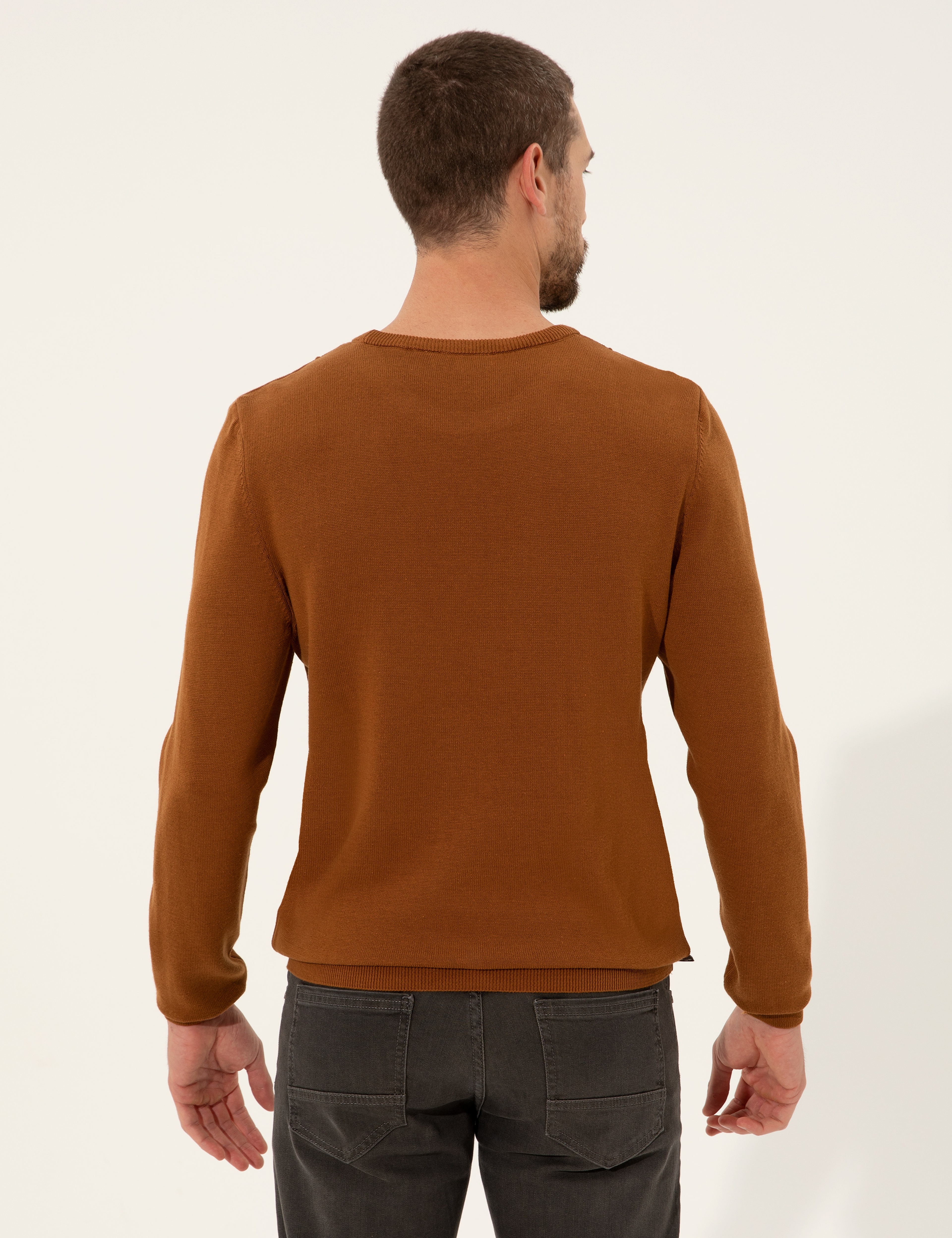 Tarçın Slim Fit Bisiklet Yaka Triko Kazak - Image 5