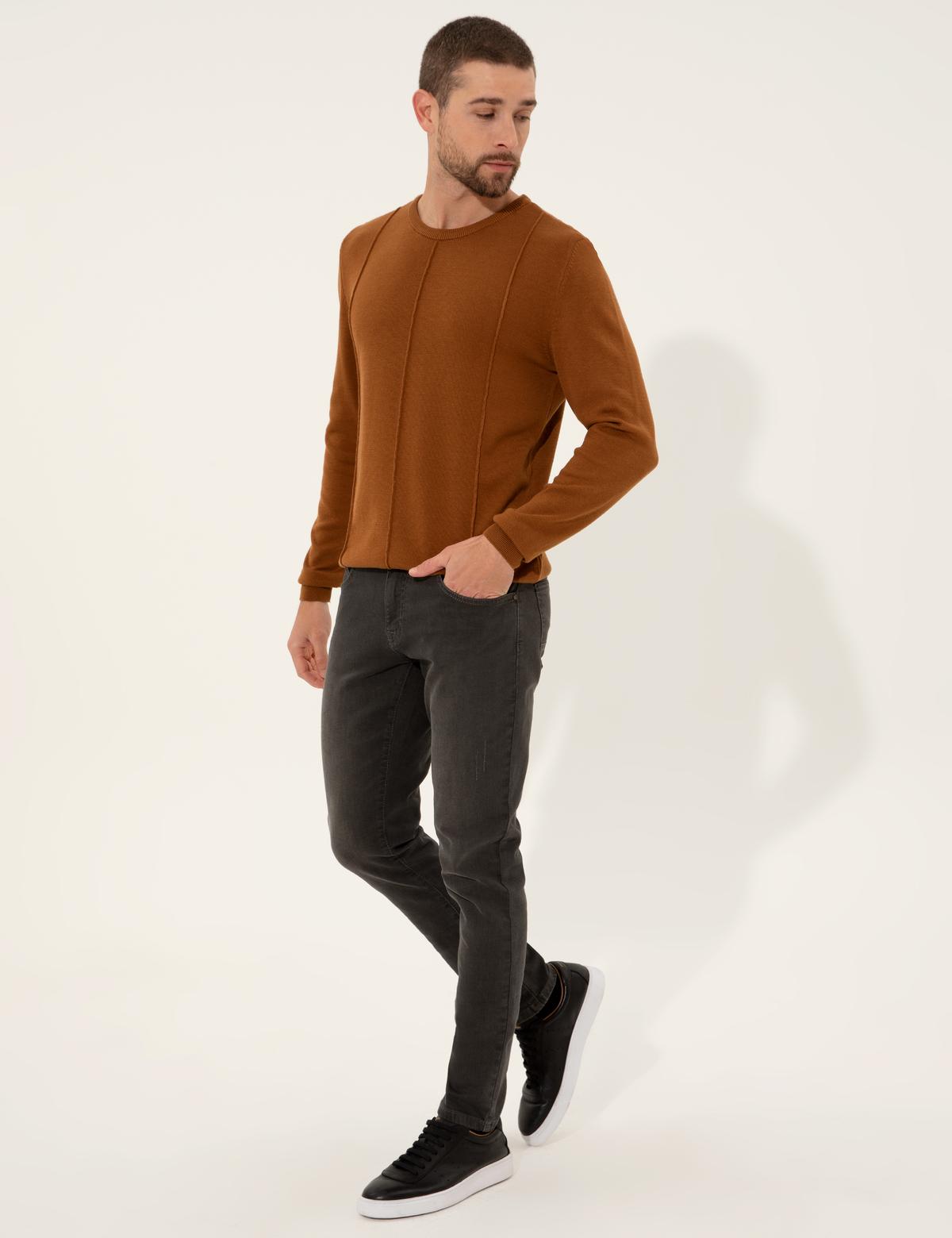 Tarçın Slim Fit Bisiklet Yaka Triko Kazak - 50257066077