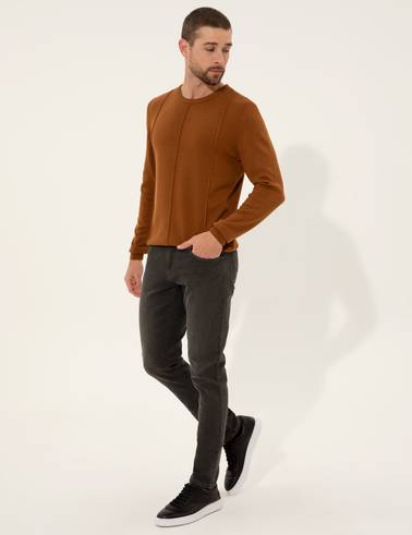 Tarçın Slim Fit Bisiklet Yaka Triko Kazak