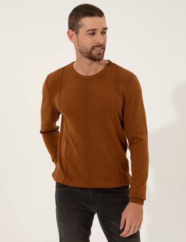 Tarçın Slim Fit Bisiklet Yaka Triko Kazak