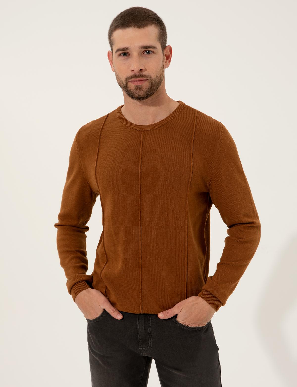 Tarçın Slim Fit Bisiklet Yaka Triko Kazak - 50257066077