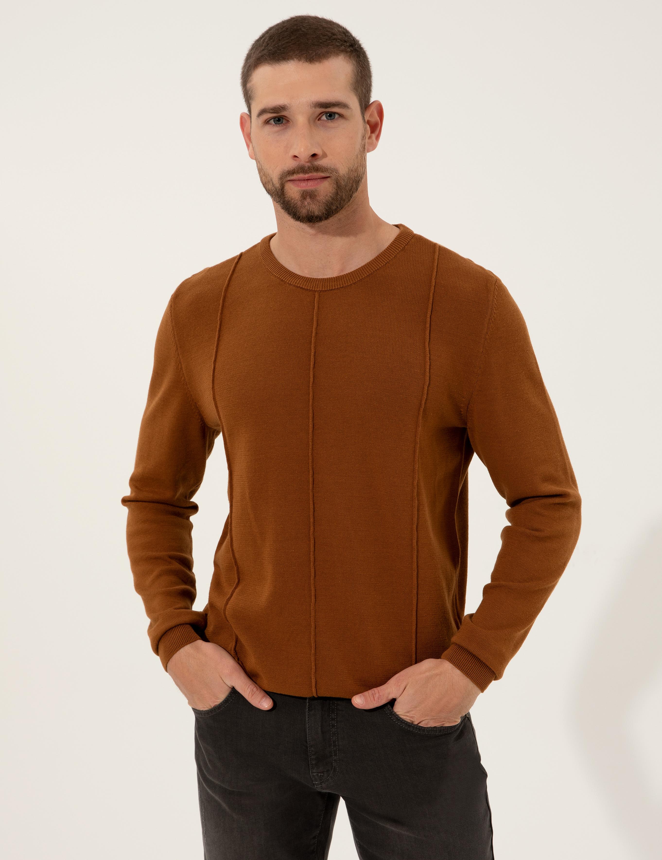 Tarçın Slim Fit Bisiklet Yaka Triko Kazak