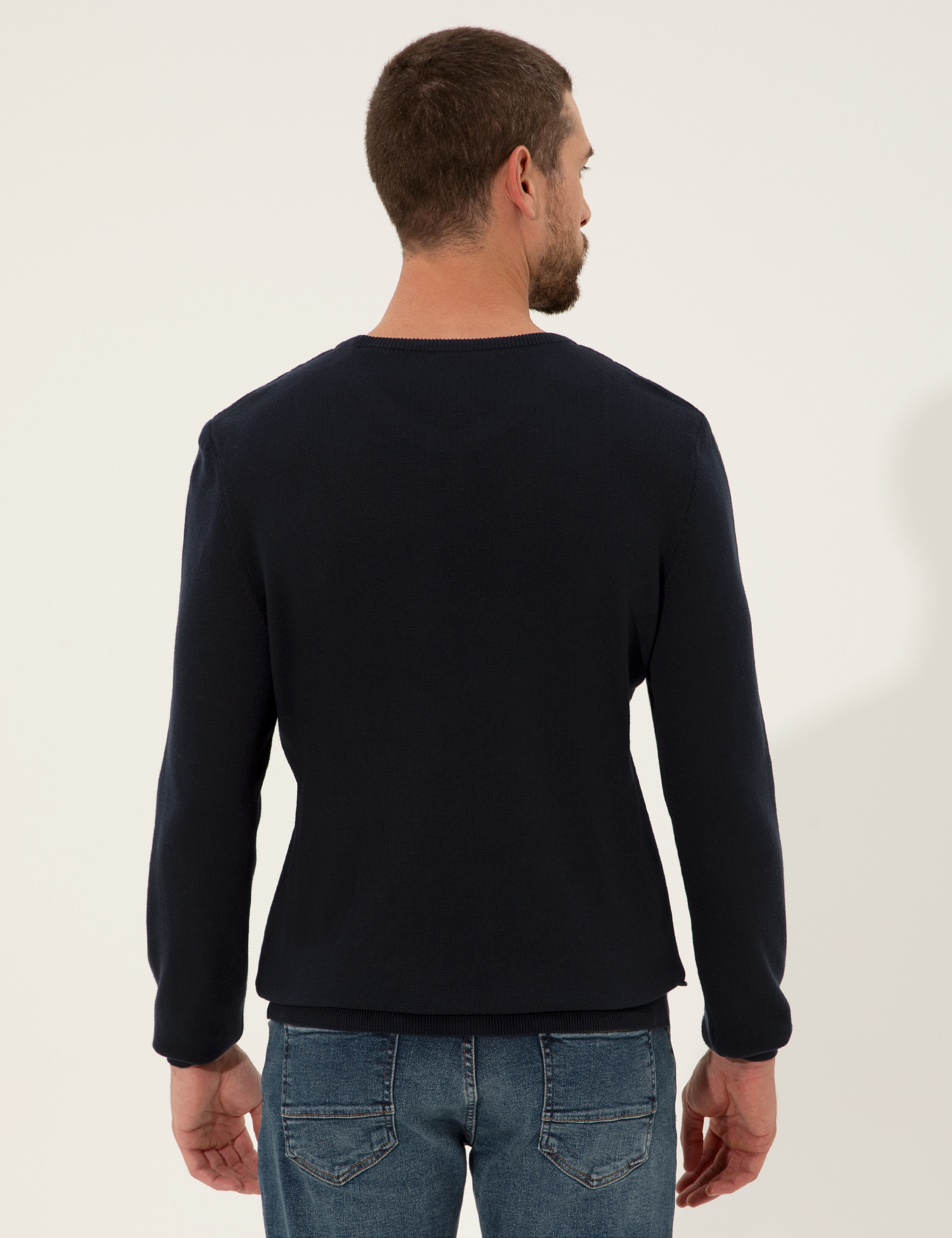 Lacivert Slim Fit Kazak