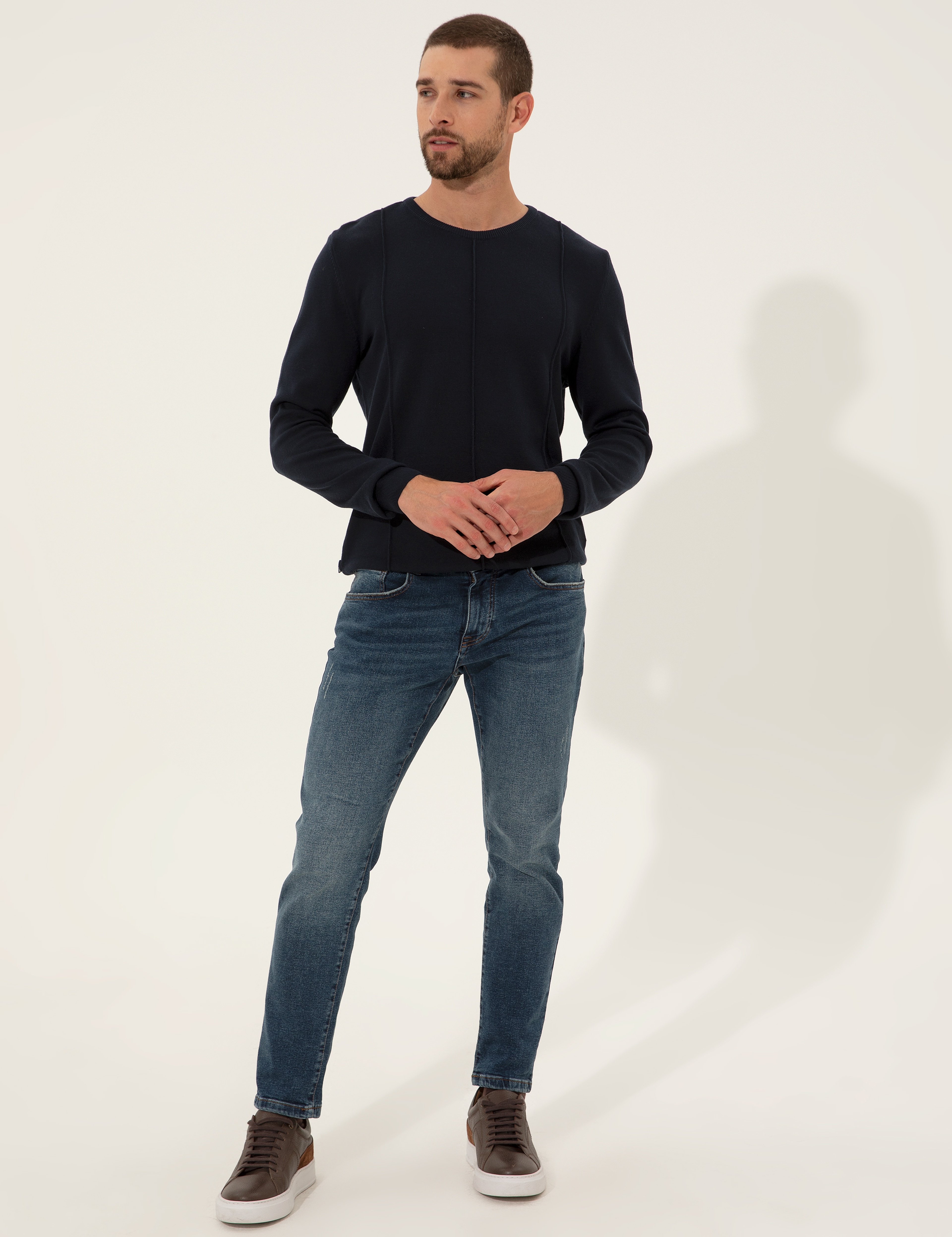 Lacivert Slim Fit Kazak - Image 4