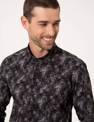 Siyah Slim Fit Uzun Kollu Gömlek
