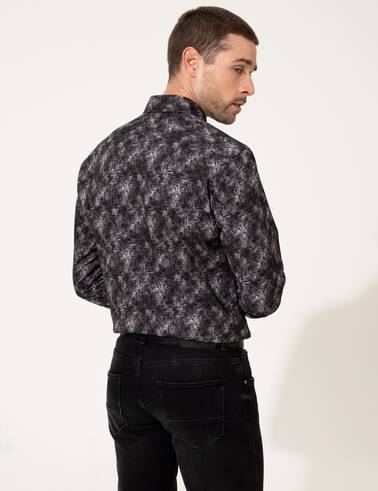 Siyah Slim Fit Uzun Kollu Gömlek