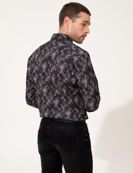 Siyah Slim Fit Uzun Kollu Gömlek - 50255199007