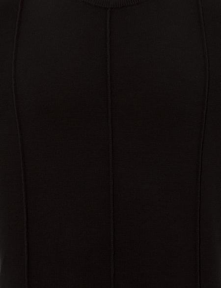 Siyah Slim Fit Bisiklet Yaka Triko Kazak - 50257066087