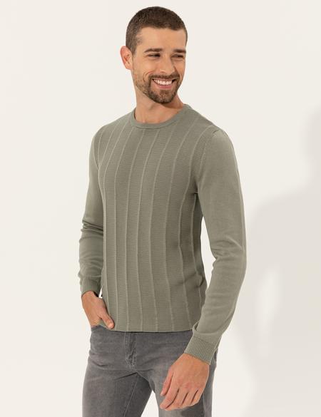 Çağla Slim Fit Bisiklet Yaka Triko Kazak - 50257067037