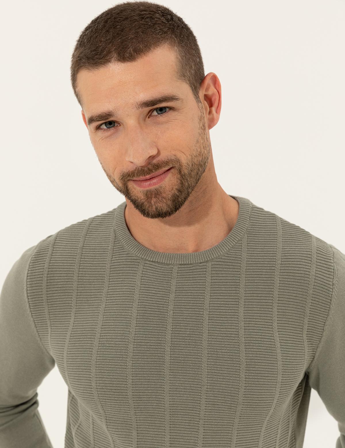 Çağla Slim Fit Bisiklet Yaka Triko Kazak - 50257067037