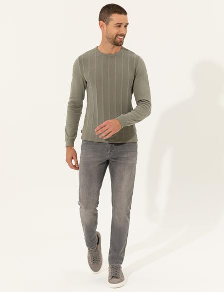 Çağla Slim Fit Bisiklet Yaka Triko Kazak - 50257067037