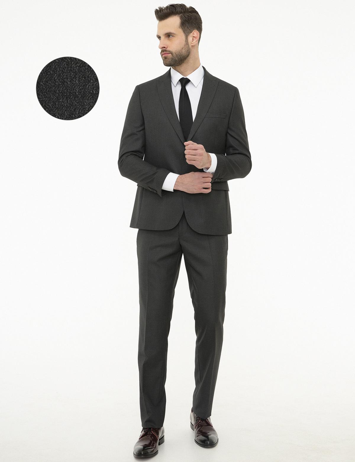 Antrasit Slim Fit Takım Elbise