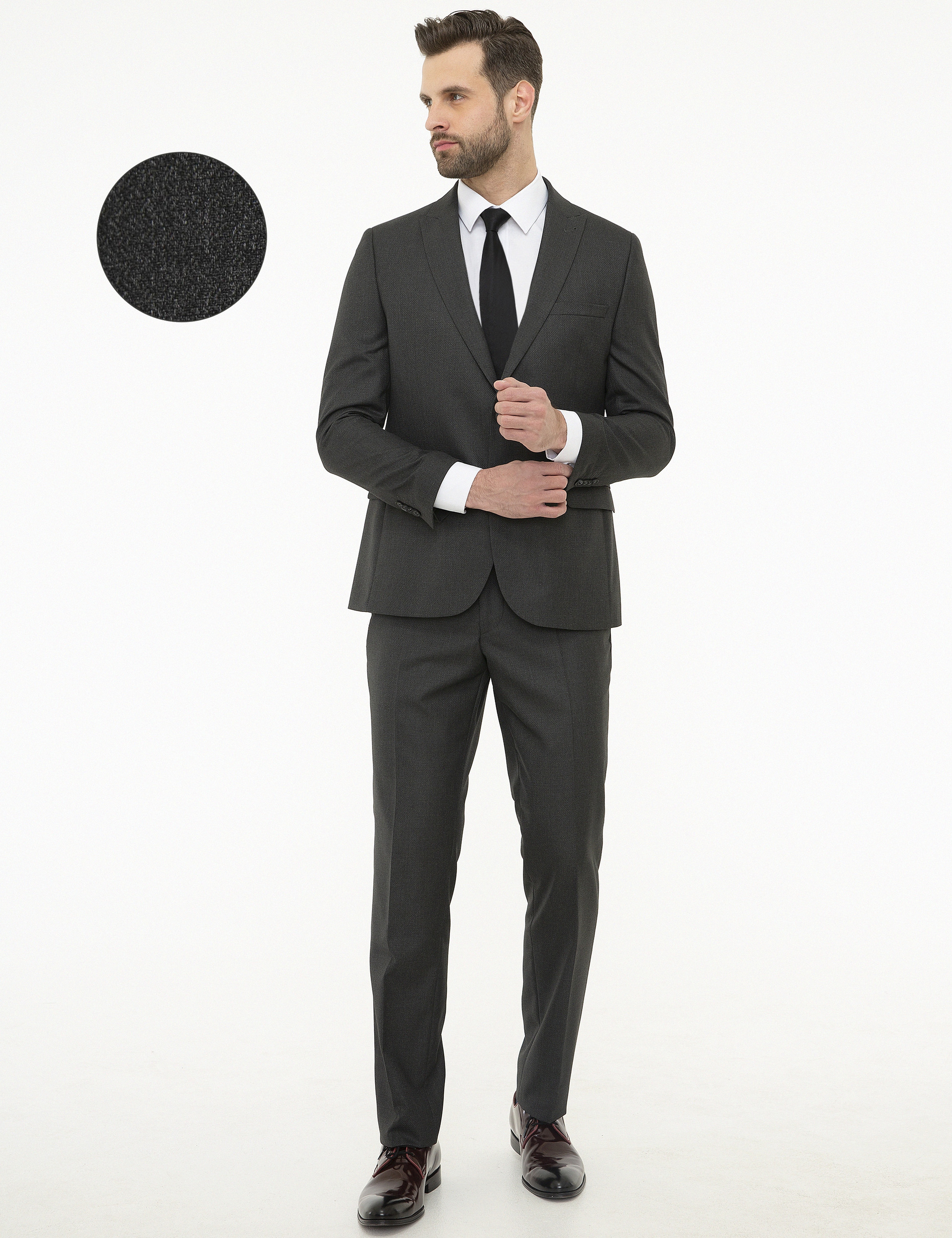 Antrasit Slim Fit Takım Elbise