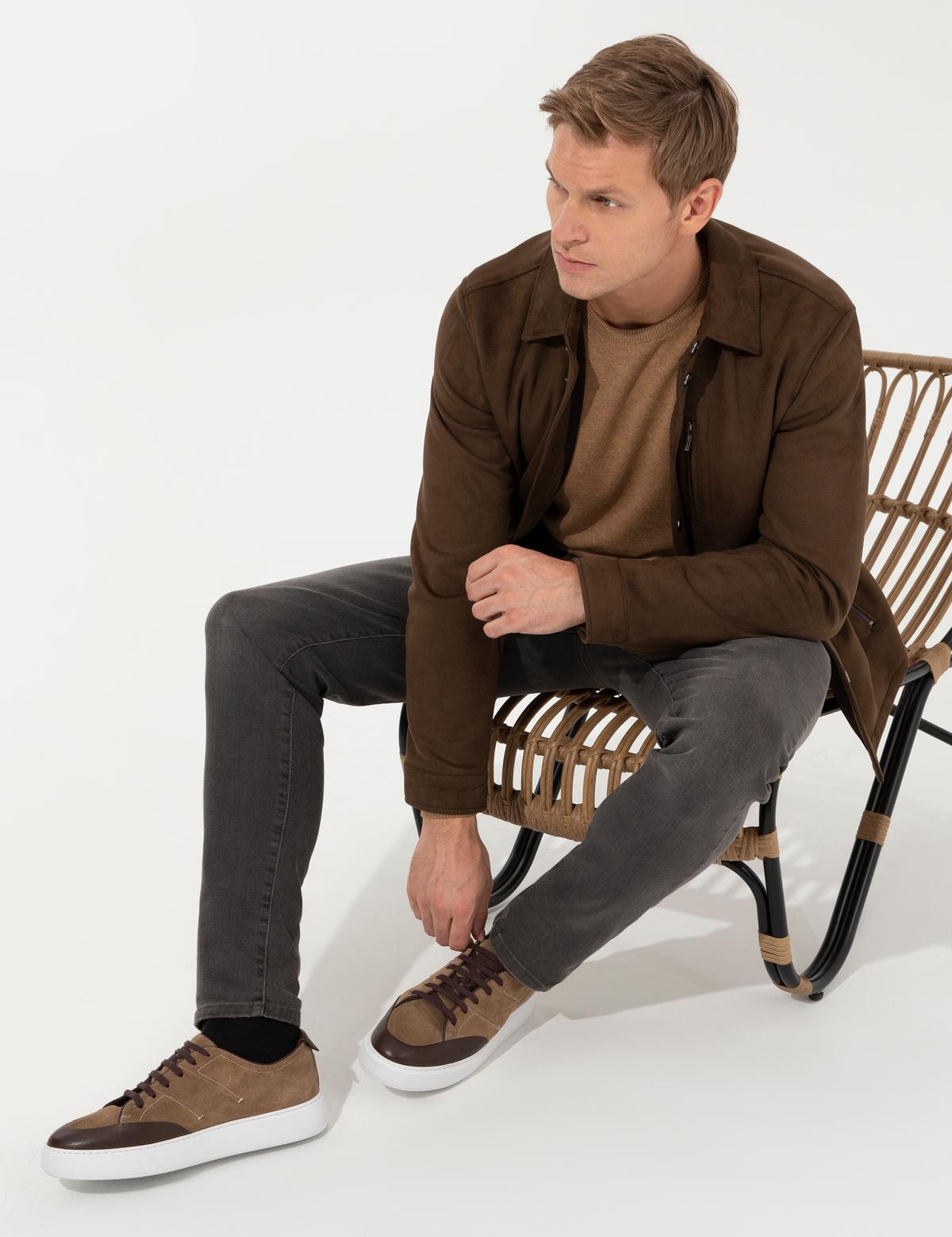 Haki Deri Ceket - 50262408023