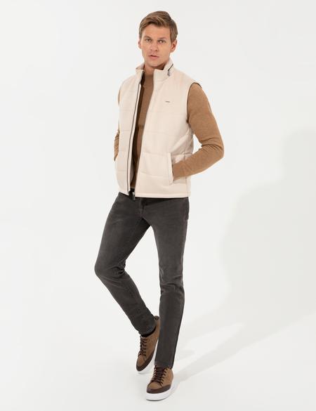 Bej Deri Yelek - 50262399038