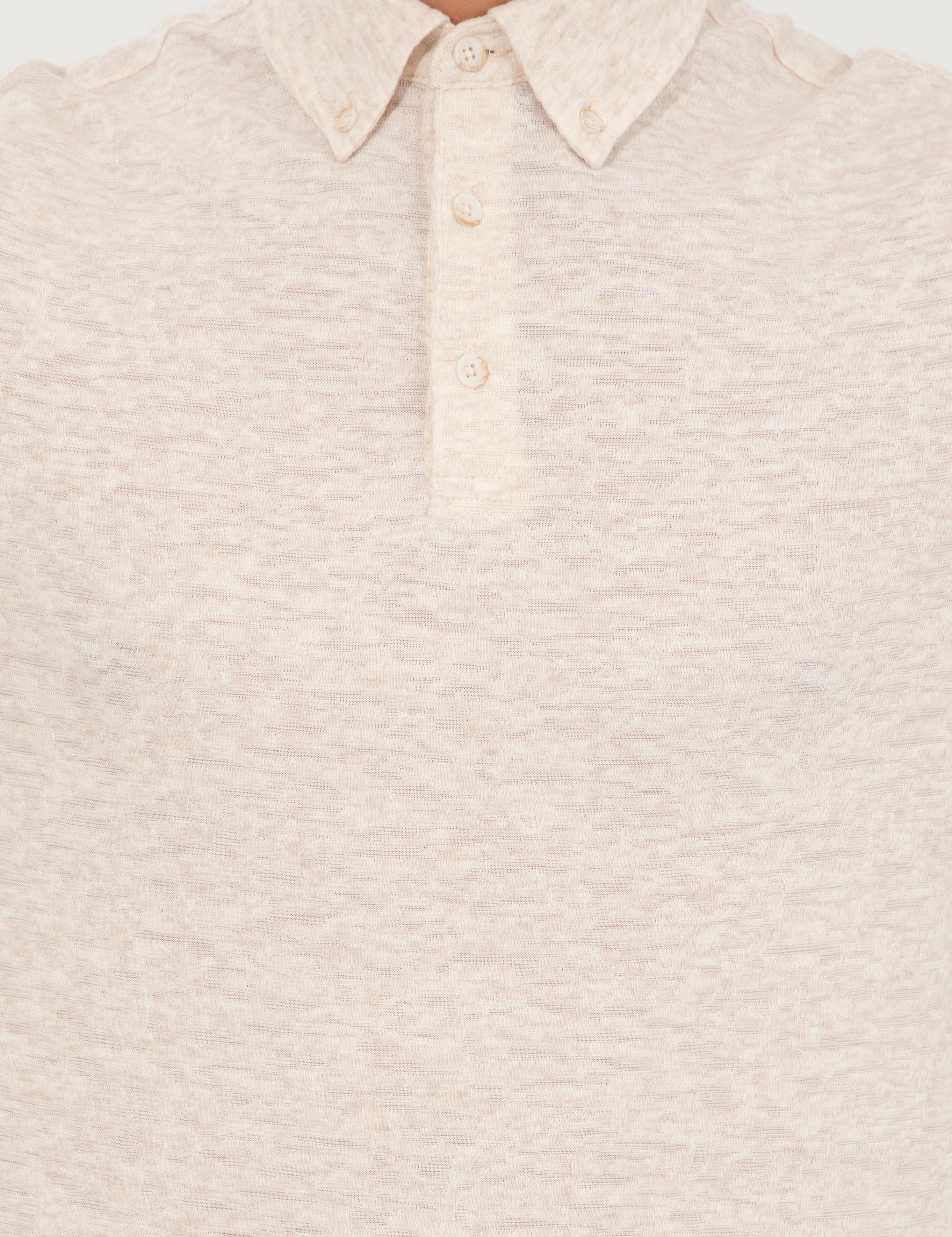 Bej Melanj Slim Fit Tişört