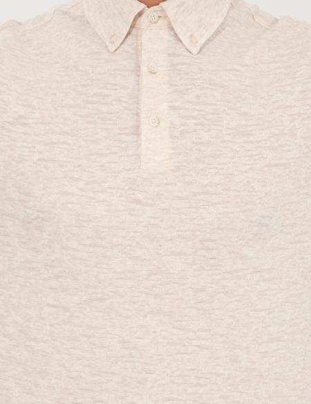 Bej Melanj Slim Fit Tişört - 50249807029