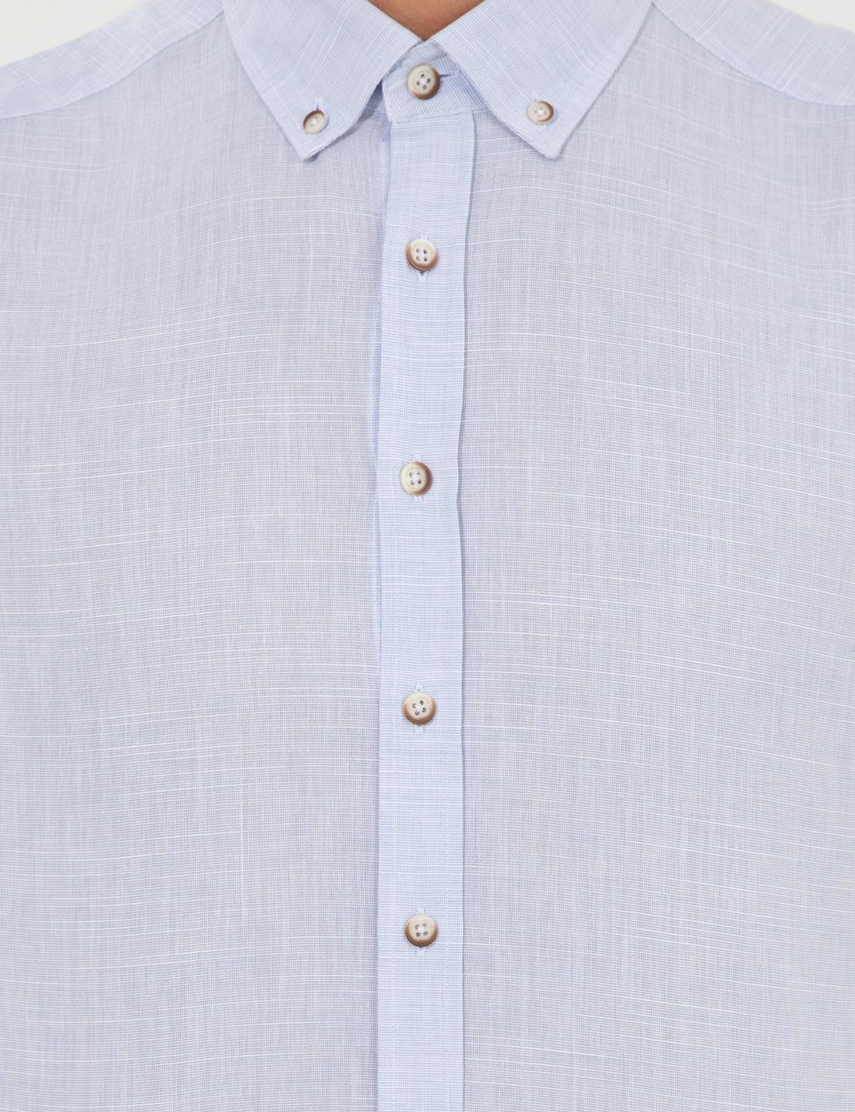 Açık Mavi Slim Fit Uzun Kollu Gömlek - 50247542018