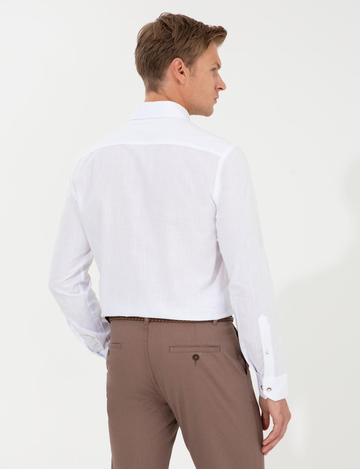 Beyaz Slim Fit Uzun Kollu Gömlek - 50247542055