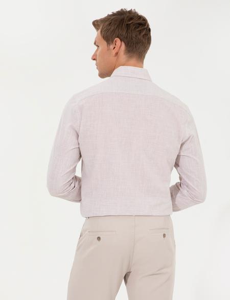 Bej Slim Fit Uzun Kollu Gömlek - 50247542036