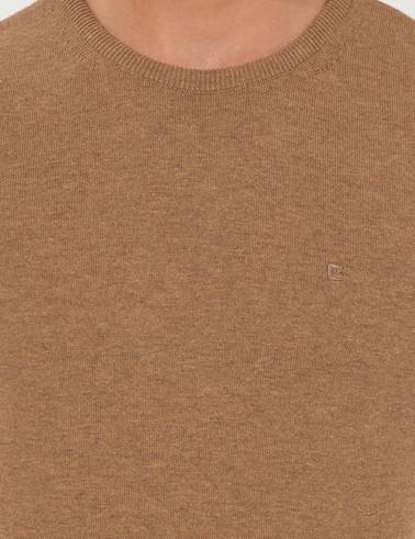 Camel Melanj Slim Fit Bisiklet Yaka Basic Triko Kazak